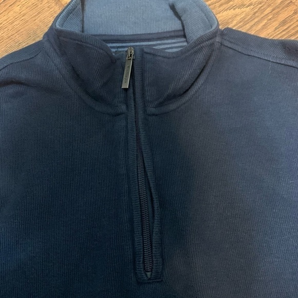 VAN Heusen Sweater Adult XL Blue 1/4 Zip Long Sleeve Cotton Blend Mock Neck - Picture 13 of 17